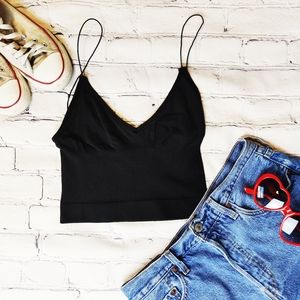 Free People | Ribbed V Neck Brami Tank Top